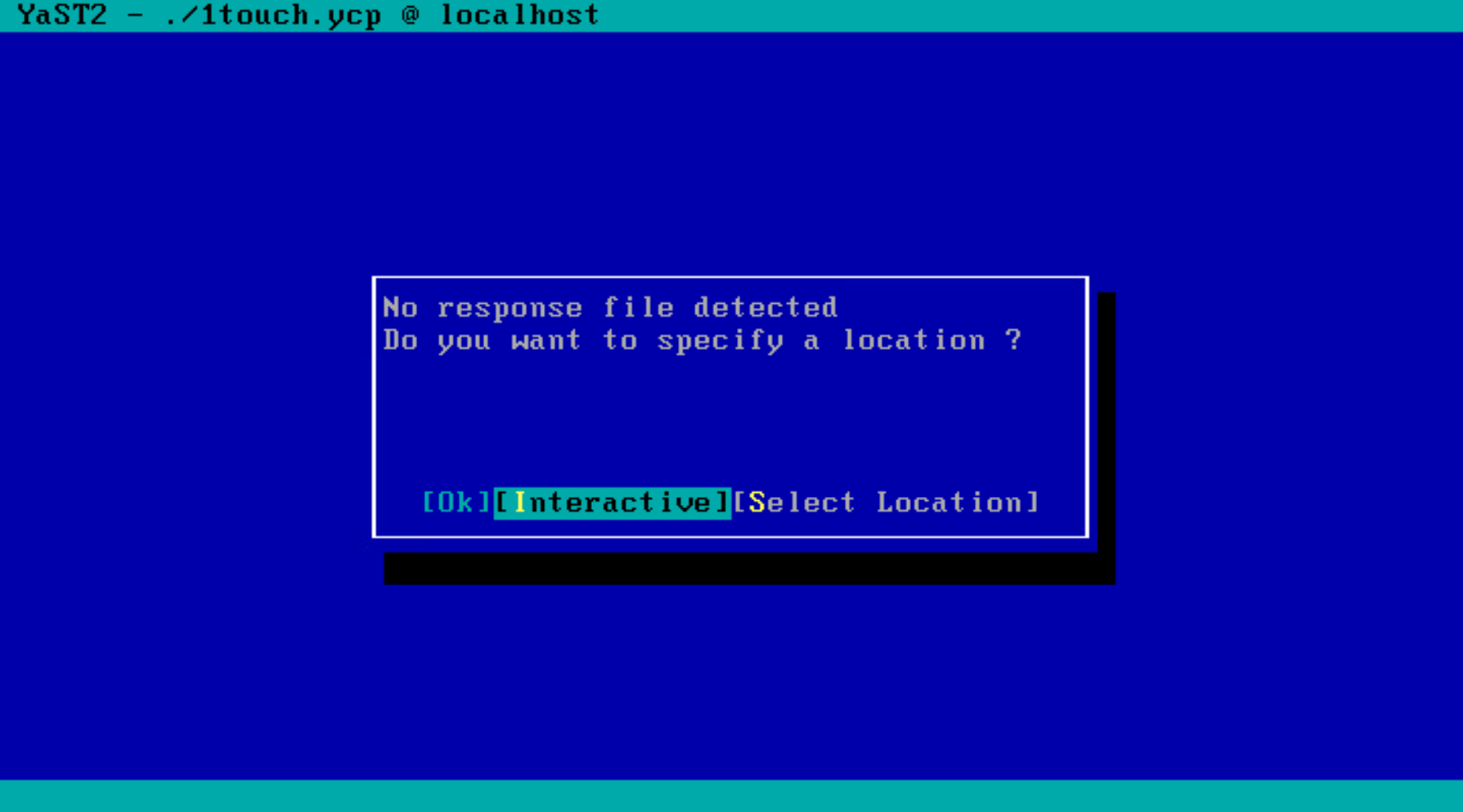 Commvault prompt: selecting Interactive when asked to specify a location
