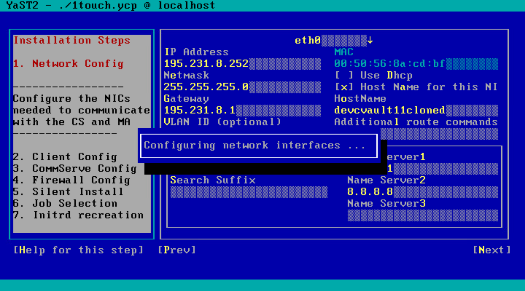 Setting a new hostname for the cloned machine (only when cloning)