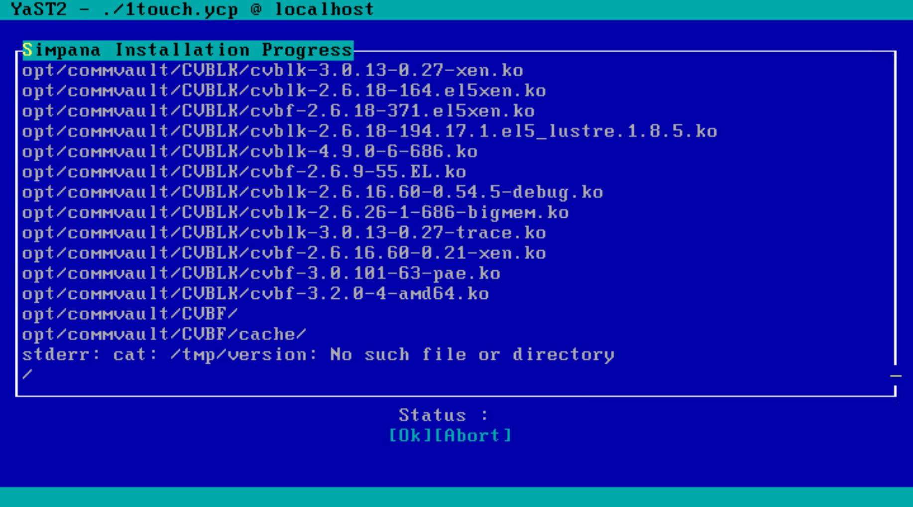 Commvault agent installation starting in RAM