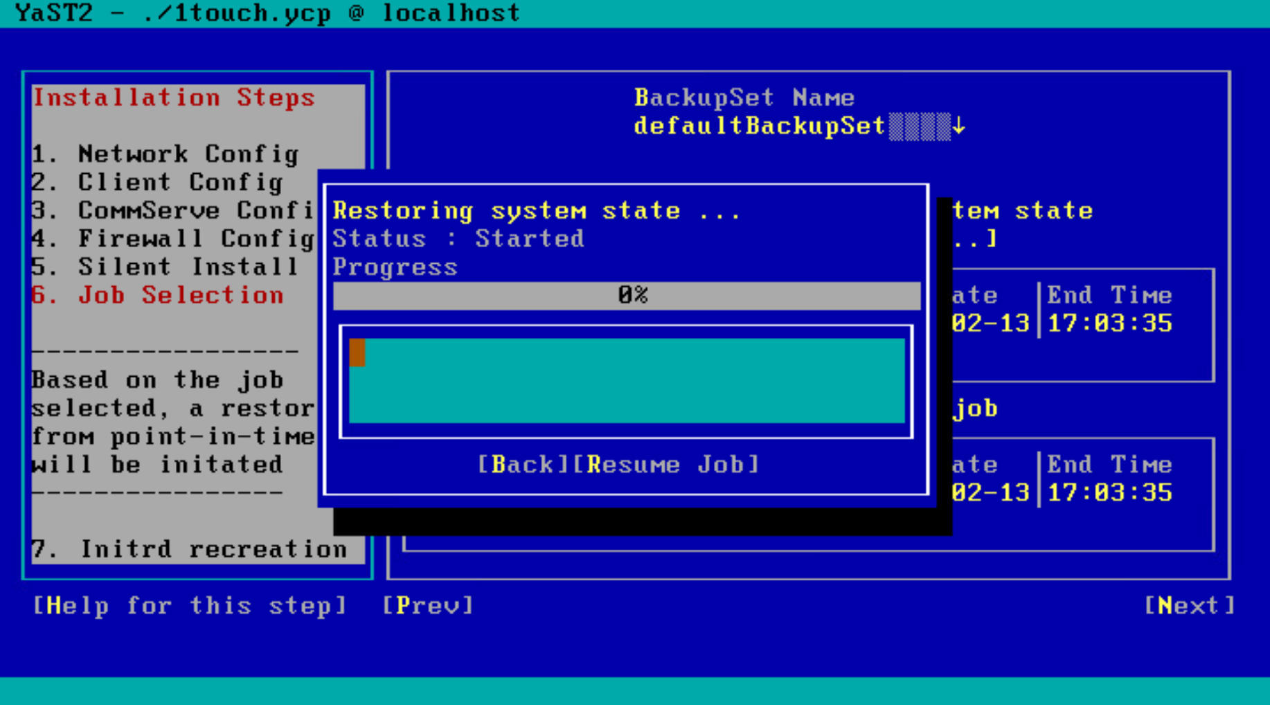 System restore starting – screen 1