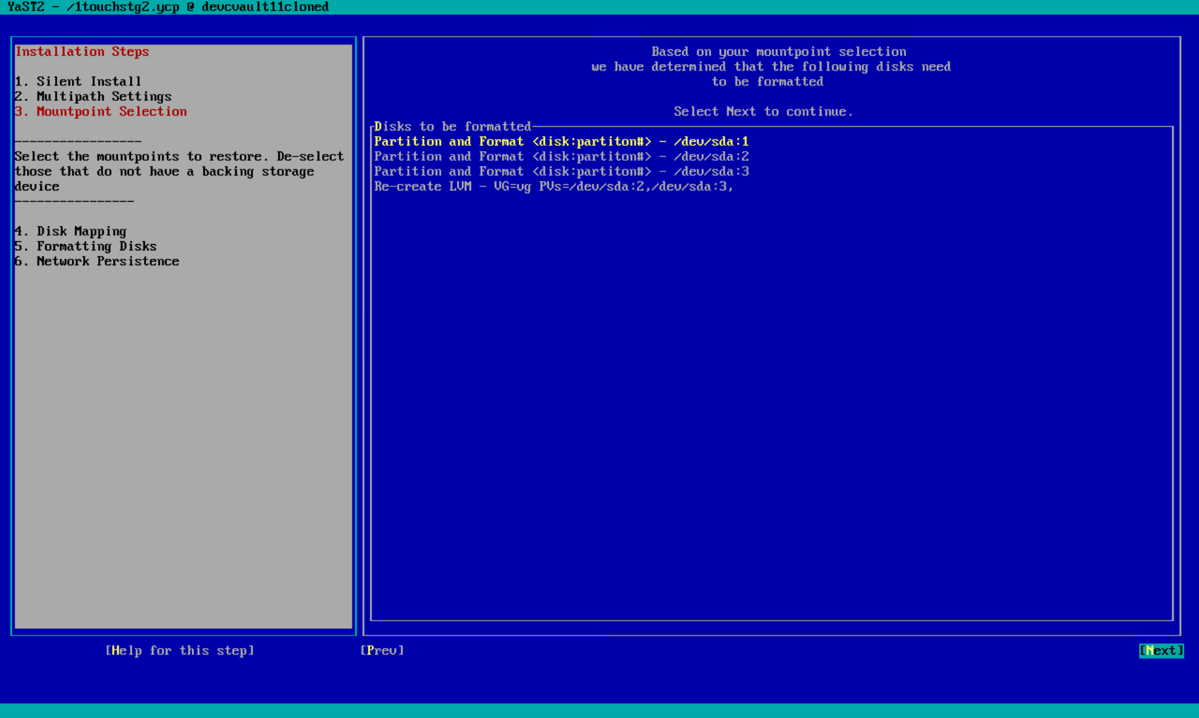 Next screen – leaving the options unchanged