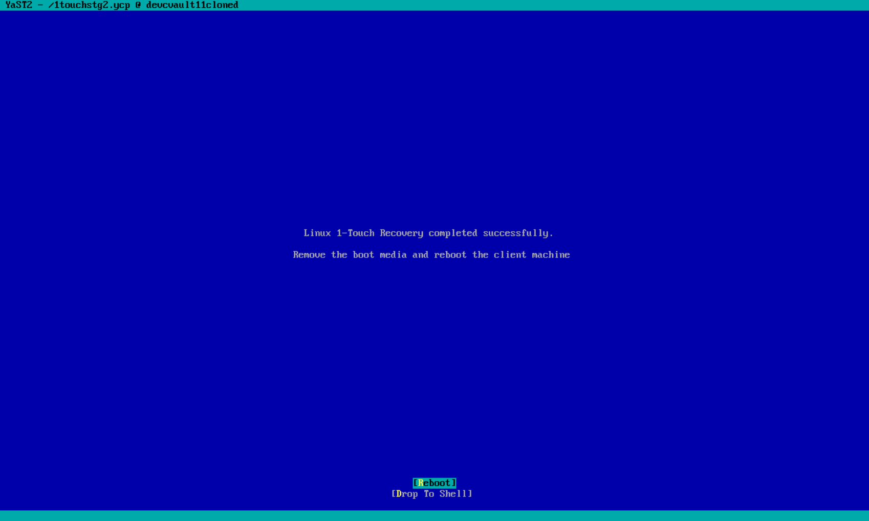 Final message: Linux 1-Touch Recovery completed successfully
