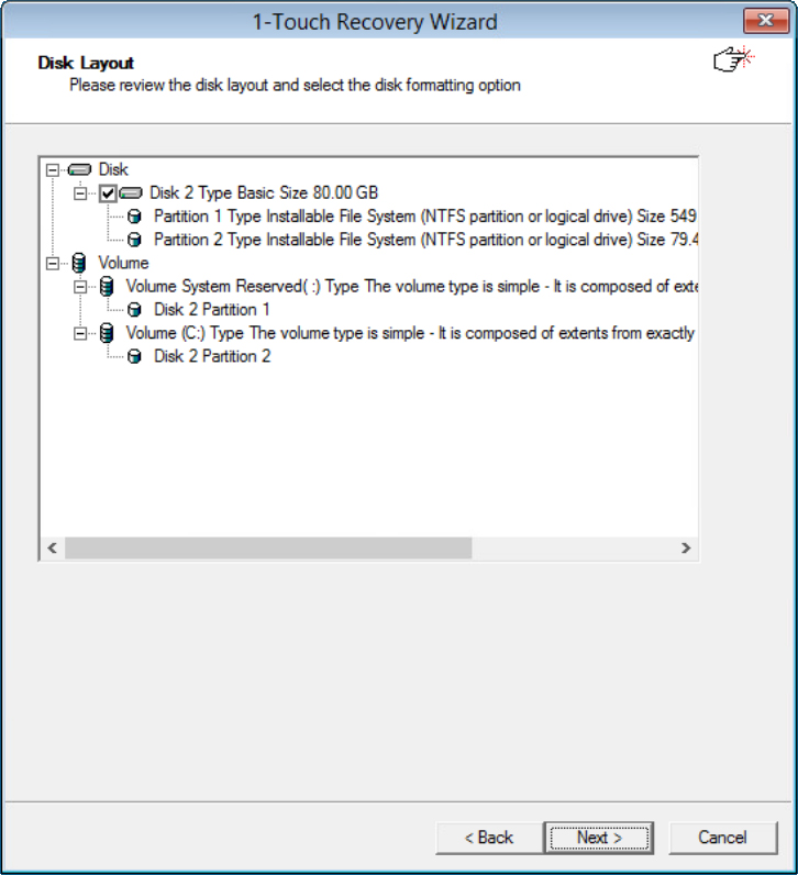 Disk Layout screen showing disk mapping before initialization