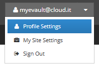 Profile settings EVault Profile settings EVault