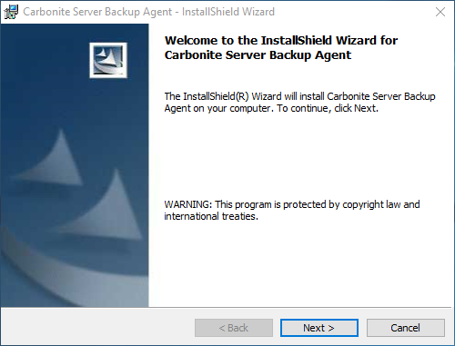 First installation wizard screen with the Next button highlighted First installation wizard screen with the Next button highlighted